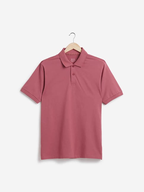 WES Casuals by Westside Mauve Relaxed-Fit Polo T-Shirt