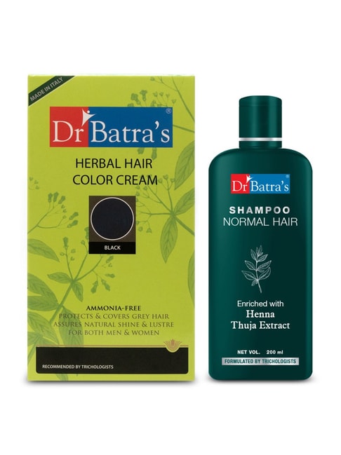 Buy Dr Batras Herbal Hair Color Cream with Natural Ingredients  Black   Herbal Hair Color without Chemicals Online at Low Prices in India   Amazonin