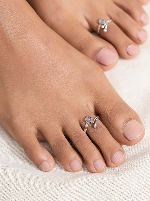 Buy Shaya Sterling Silver Toe-rings for Women (Set of