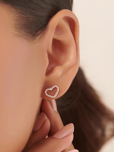 Elevated Heart Stud Earrings | Sterling silver | Pandora US