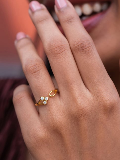 Lucky Jewellery Elegant White Color Gold Plated Finger Ring Bracelet Hand  Harness Hathphool For Girls & Women (159-L1HS-02-W)