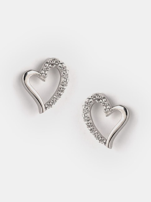 Buy Send My Love Heart Earrings In 925 Silver from Shaya by CaratLane