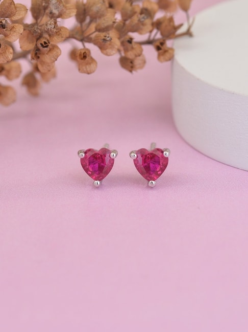Sterling Silver Stud Earrings - Tiny Heart