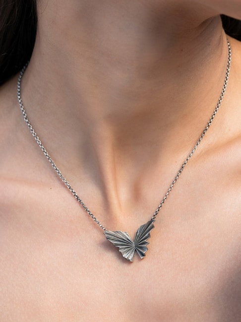 2.95 CTW Diamond Butterfly Necklace in White Gold | Lee Michaels Fine  Jewelry