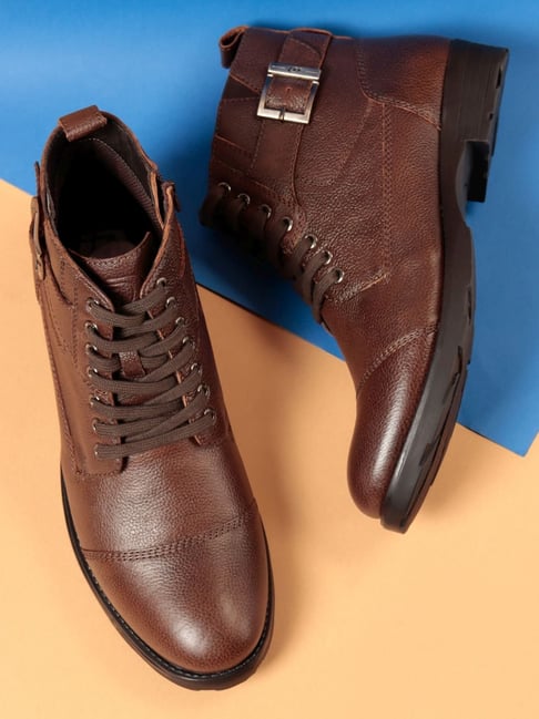 Buy ID Men's Tan Derby Boots for Men at Best Price Tata CLiQ