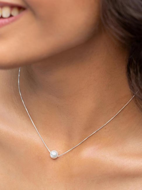 Shaya Sterling Silver A Pearl of Love (8mm) Necklace for Women