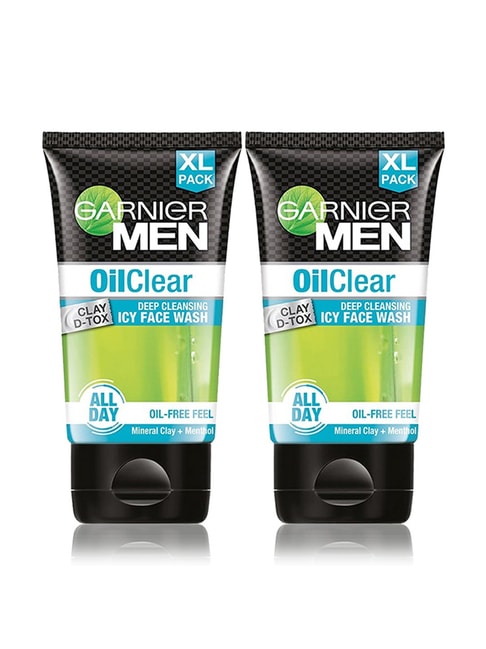 Garnier Oil Clear Face Wash Oil Control Deep Cleansing Face Wash for Men - 150 gm (Pack of 2)