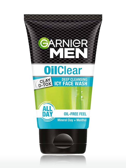 Garnier Men Oil Clear Clay D-Tox Deep Cleansing Icy Face Wash - 100 gm
