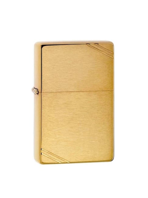 Zippo Gold Vintage Brushed with Slashes Brass Pocket Lighter