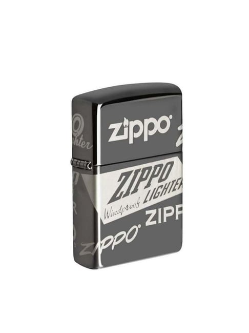 Zippo Black Logo Design Brass Windproof Pocket Lighter-picture-10