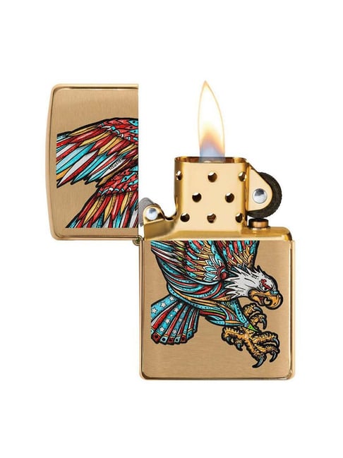 Zippo Multicolor Tattoo Eagle Design Brass Pocket Lighter-picture-44