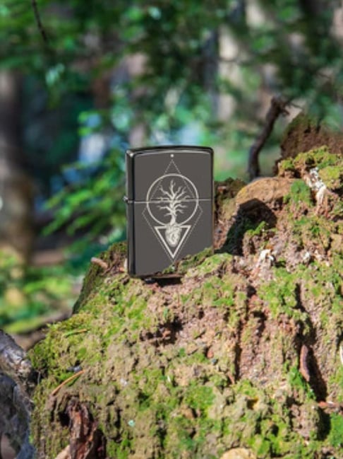 Zippo Dark Grey Heart of Tree Design Brass Pocket Lighter-picture-44
