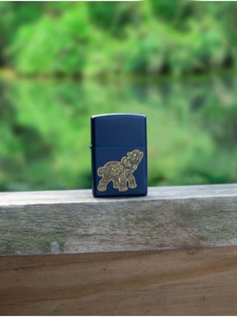 Zippo Sapphire Blue Lucky Elephant Design Brass Pocket Lighter-picture-46