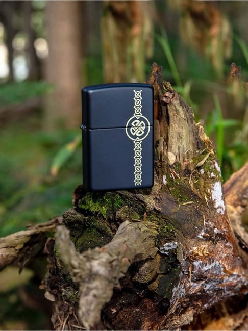 Zippo Black Celtic Design Brass Pocket Lighter-picture-31