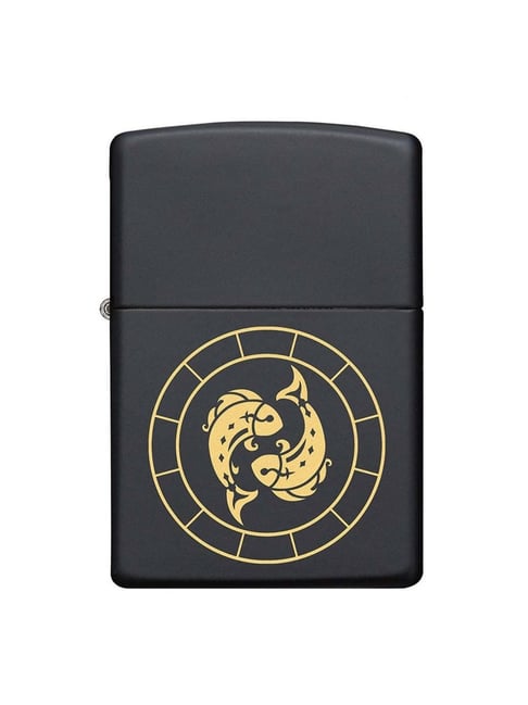 Zippo Black Pisces Zodiac Sign Design Brass Windproof Pocket Lighter-picture-16