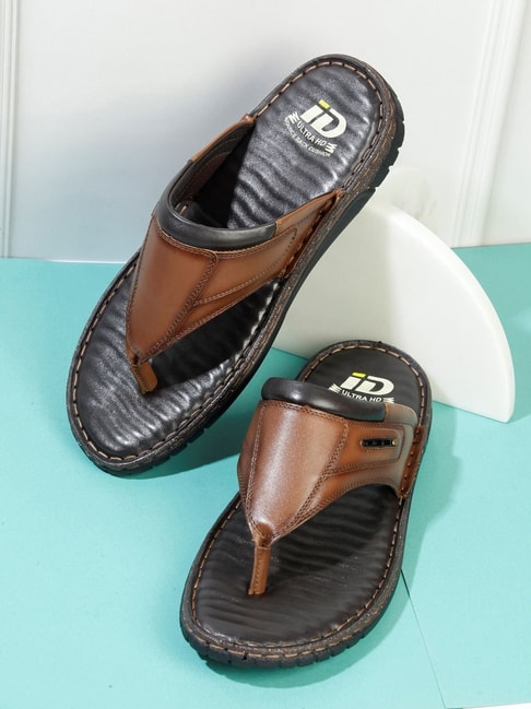 ID Men's Regular Tan Thong Sandals