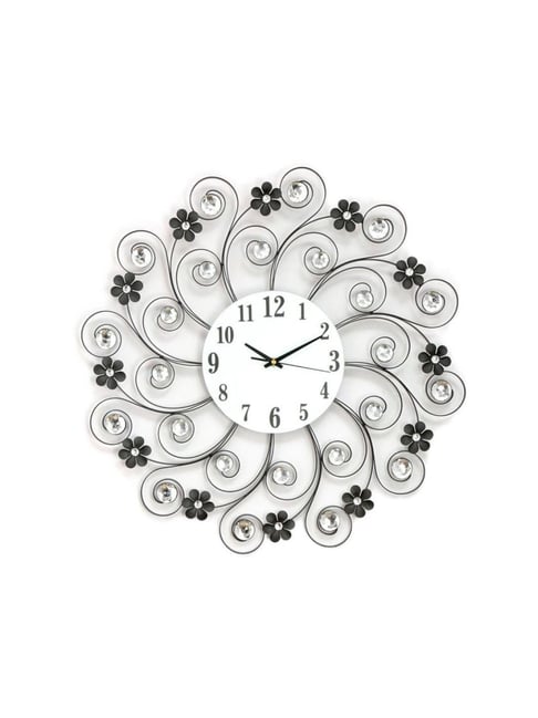 Buy Twigs Crystal Wall Clock (Black) Online in India