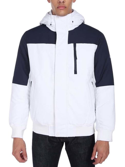 Buy Tommy Jeans White Colour-Block Regular Fit Bomber Jacket for