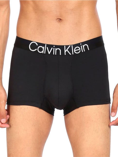 Buy Calvin Klein Underwear Black Logo Classic Fit Trunks for Men