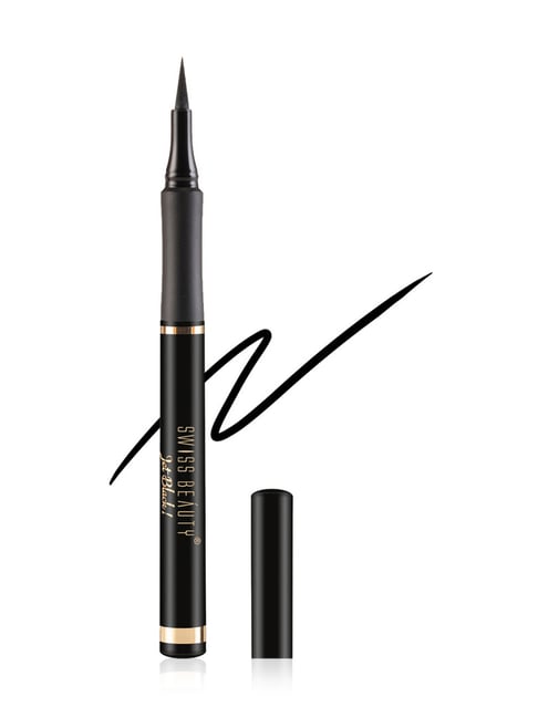 SWISS BEAUTY Jet Black Tip Eyeliner Bold Felt Black - 1.2 ml