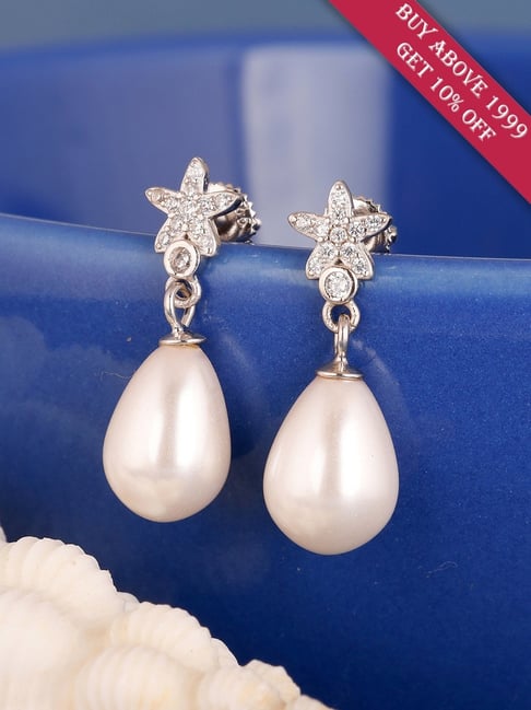 Buy GIVA 925 Silver Starry Pearl Drop Earrings Online At Best Price @ Tata  CLiQ