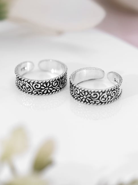 Buy Solid 925 Sterling Silver Toe Ring Pair Heart Toe Ring Handmade Toe Ring  Adjustable Toe Band Oxidize Toe Ring Silver Midi Toe Ring Online in India -  Etsy