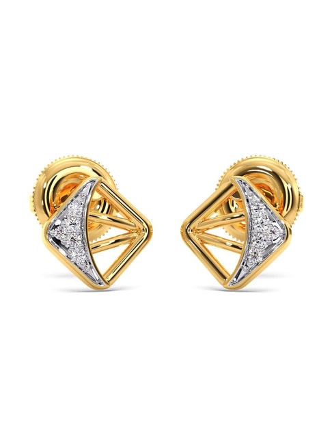 Buy Candere By Kalyan Jewellers 18k 750 Yellow Gold and Diamond Stud  Earrings for Women  at Best Price Best Indian Collection Saree  Gia  Designer