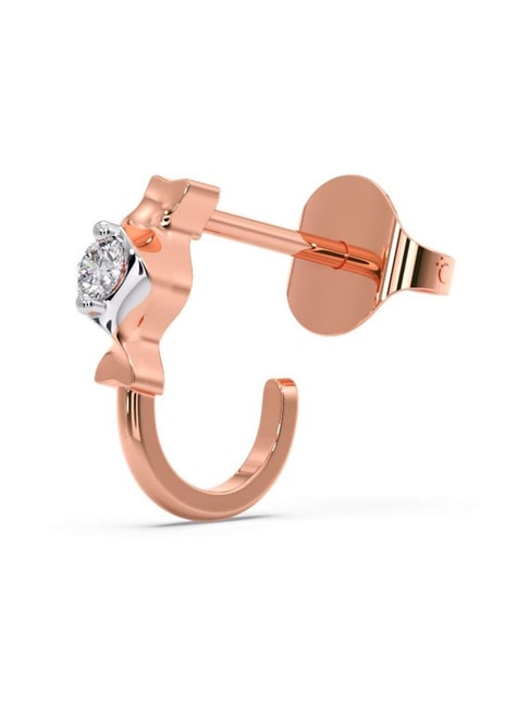 Mens Ladies 10K Rose Gold 4 Prong Square 3D Real Diamond Stud Earrings 35  Ct  eBay