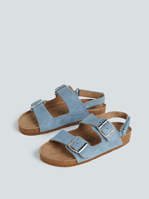Basque Roma Sandal In Dusted Blue Leather | MYER