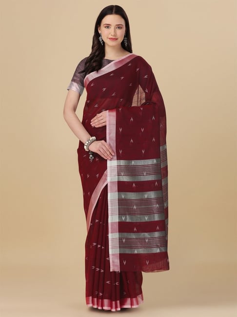 Maroon Color Pure Soft Paithani Silk Muniya bodar Saree and Silver Zar –  Amirat