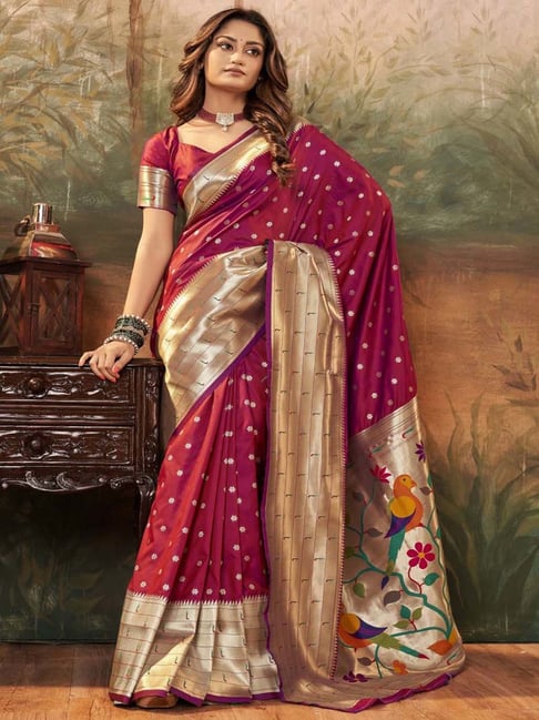 Buy Suta Beige & Maroon Plain Saree Without Blouse for Women Online @ Tata  CLiQ