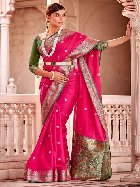 Pink Color Bandhani paithani Soft Silk Saree – Ennayou.com