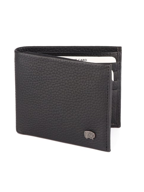 Black Leather Wallet Men's Black