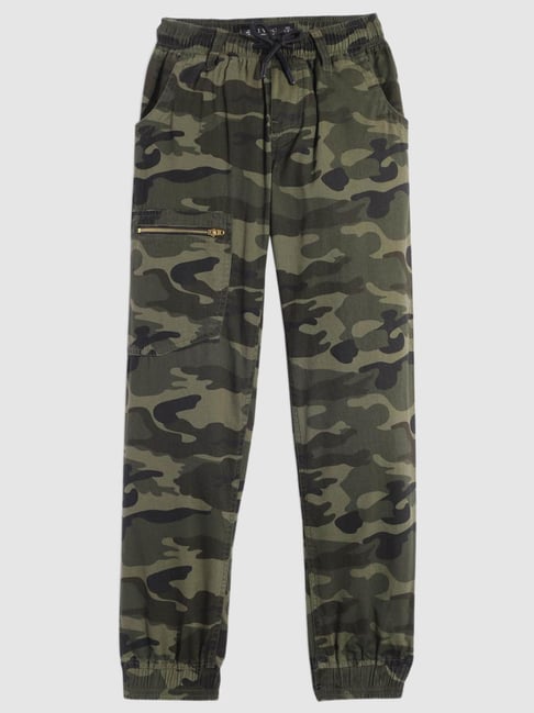 Cargo trousers with camouflage print Woman, Beige | TWINSET Milano