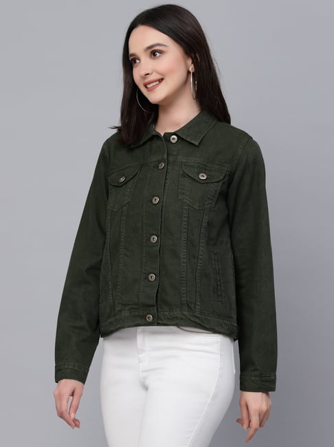 Womens Denim Jacket Jeans Stretch Jackets Khaki Plus Size 12 18 16 14 | eBay