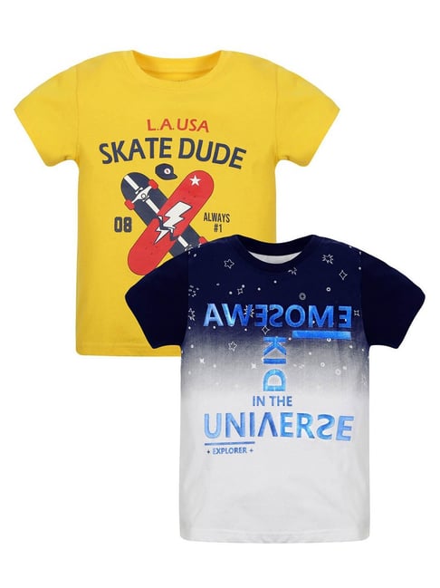 Plum Tree Kids Multicolor Printed T-Shirt (Pack Of 2)-picture-14