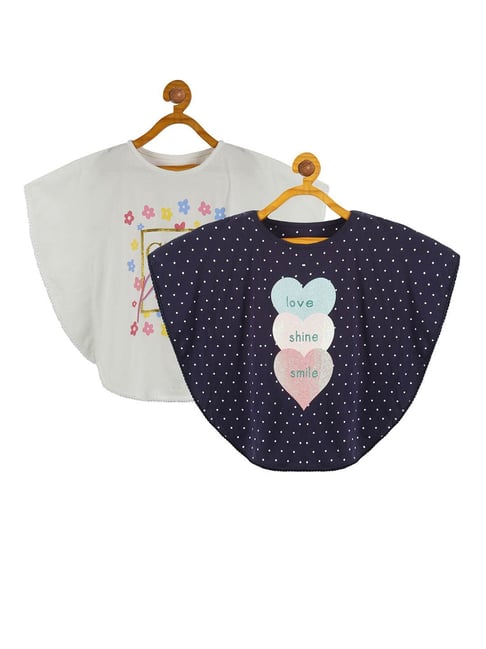 Plum Tree Kids White & Navy Embellished Top (Pack Of 2)-picture-14