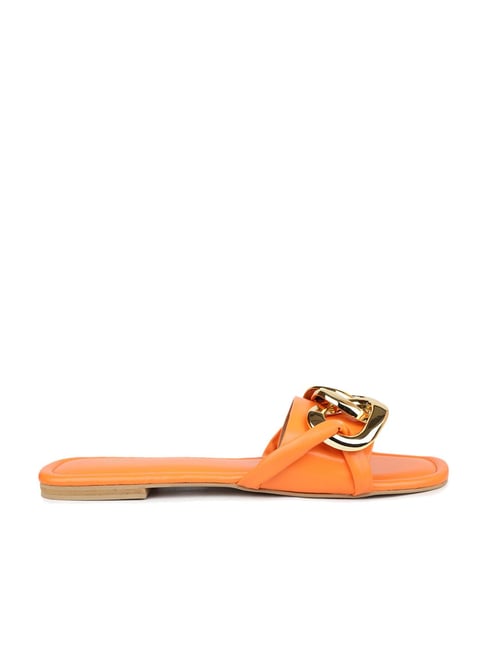 Women's Orange Casual Sandals
