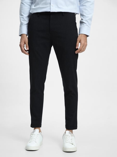 WES Formals by Westside Charcoal Carrot-Fit Trousers - Price History