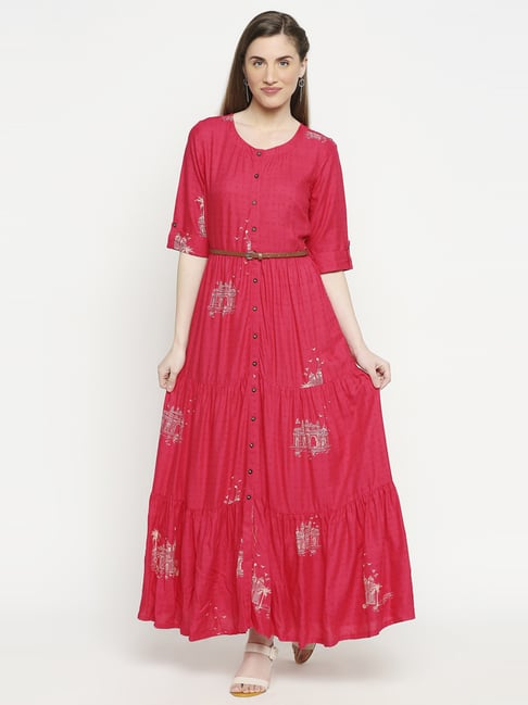 Buy Akkriti By Pantaloons Pink Printed Maxi dress Online at Low Prices in  India 