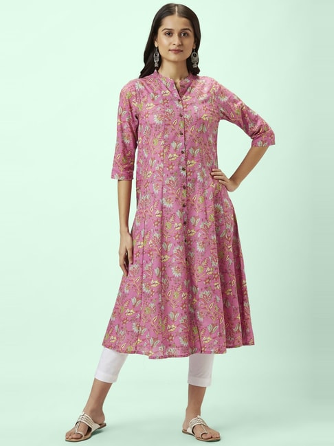 Rangmanch Women Front Open Embroidered Blue Kurta - Selling Fast at  Pantaloons.com