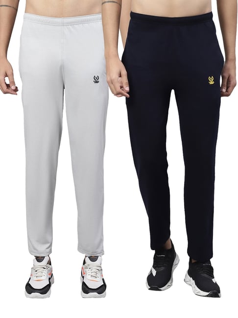 Vimal Jonney Light Grey & Navy Cotton Lounge Pants - Pack of 2-picture-47