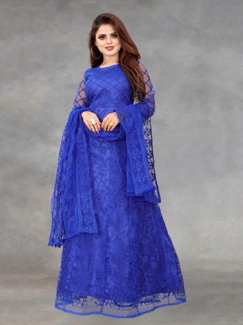 Patel Marketers Royal blue soft net desiner salwar suit pm-22 at Rs 2,100 /  Piece in Surat