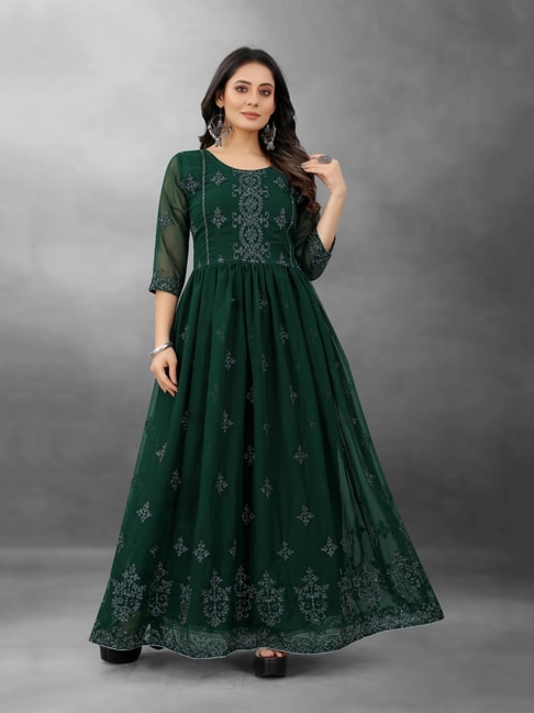 Buy FLORY VOL 13 Anarkali Long Gown In Olive Green Color By SHUBHKALA at  Rs. 900 online from Surati Fabric Gown : V 4104