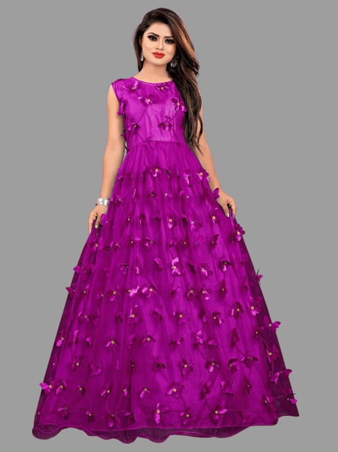 Elegant Purple Lace Satin With Bow Knot V-back Sleeveless A-line Prom –  AlineBridal