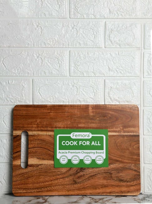 Femora Brown Wood Rectangle-Shaped Vegetable Chopping Board