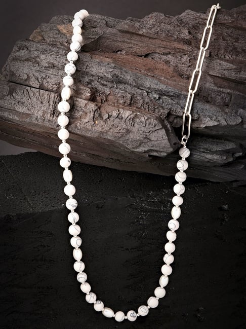 Buy White Beaded Necklace Online at Rtefacts