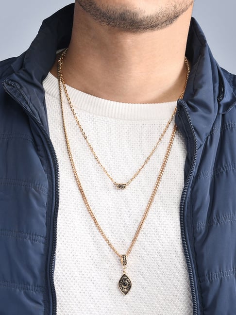 Double Pearl Curb Chain Necklace | Streets of Seoul | Men's Korean Style  Fashion