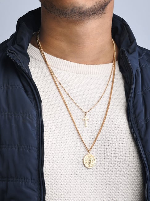 Gold Cross Pendant Mens | Big Gold Jesus Cross Pendant - Men's Necklace Big  - Aliexpress