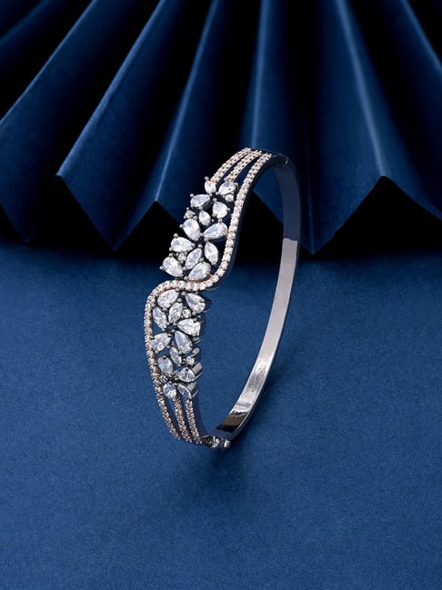 Buy Jewels Galaxy Women American Diamond Gold Plated Bangle Style Bracelet  - Bracelet for Women 25131560 | Myntra